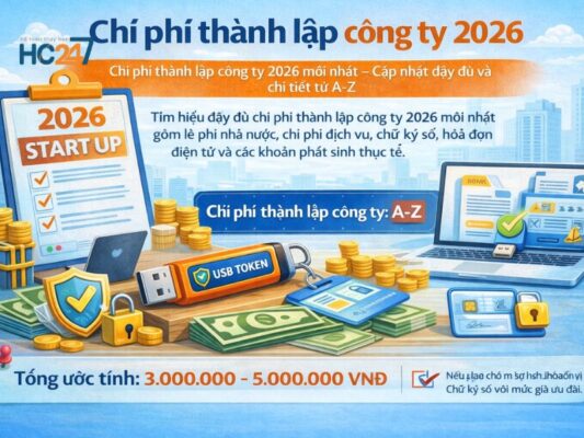 chi phí thành lập công ty 2026