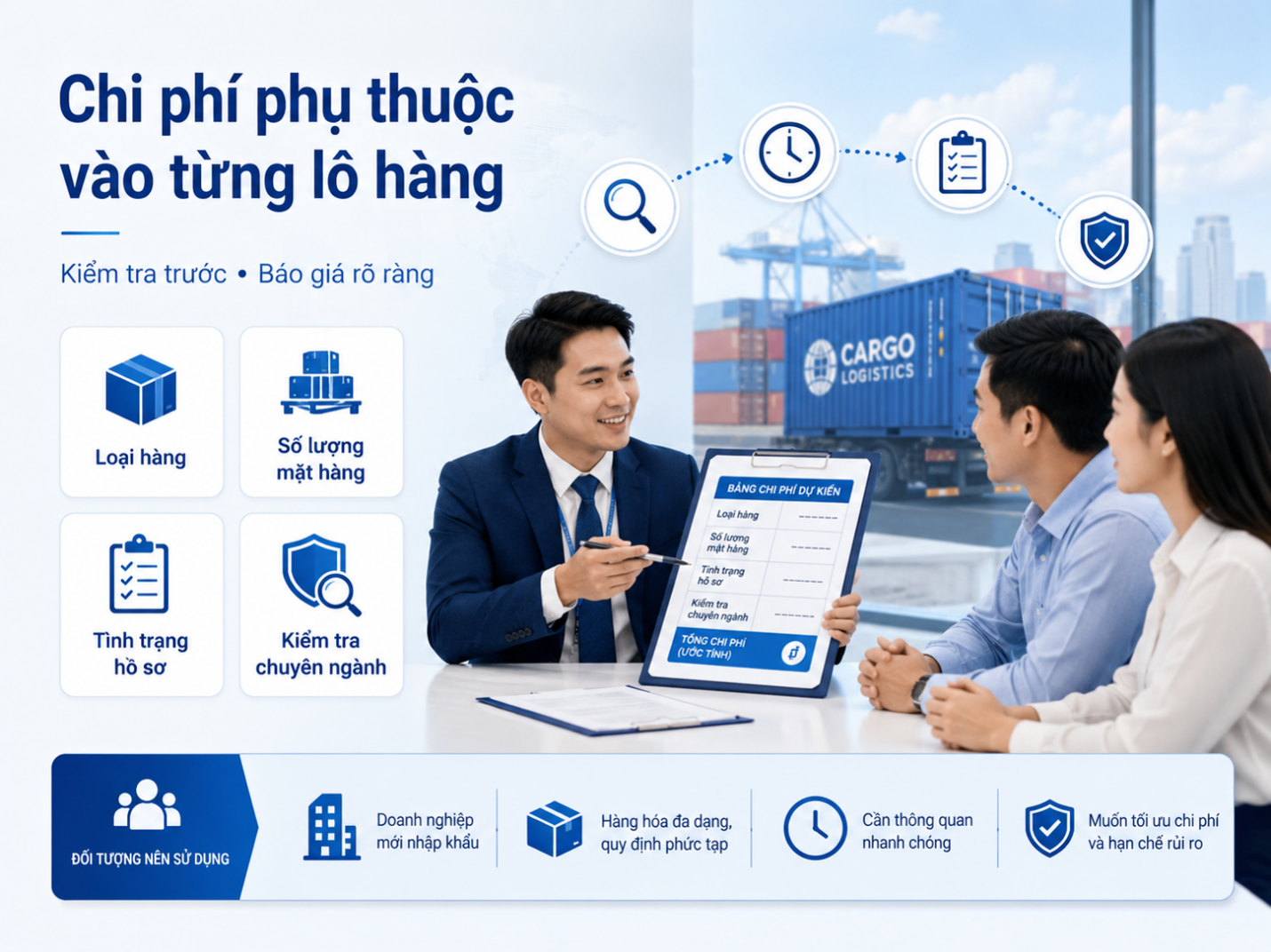 Chi phí dịch vụ khai báo hải quan tại Hải Phòng phụ thuộc loại hàng, hồ sơ và kiểm tra chuyên ngành