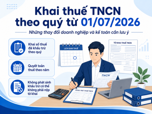 Khai thuế TNCN theo quý từ 01/07/2026 và những thay đổi doanh nghiệp, kế toán cần lưu ý