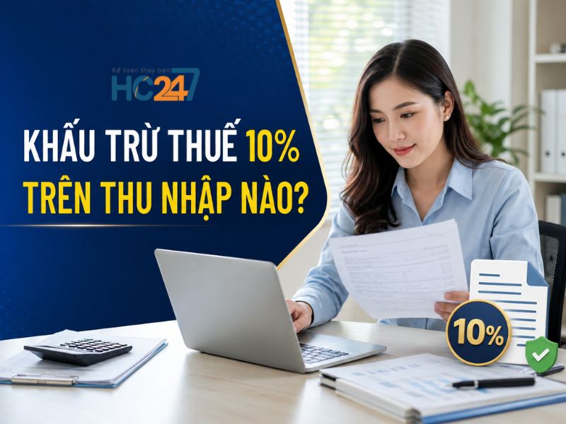 Khấu trừ thuế 10% trên thu nhập nào theo quy định thuế TNCN năm 2026
