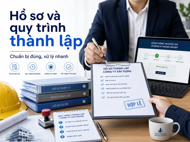 Hồ sơ và quy trình thành lập công ty xây dựng đầy đủ theo quy định