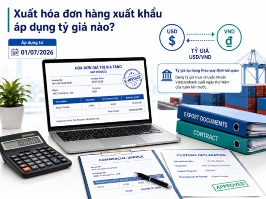 Xuất hóa đơn hàng xuất khẩu từ ngày 01/07/2026 áp dụng tỷ giá nào theo quy định hải quan