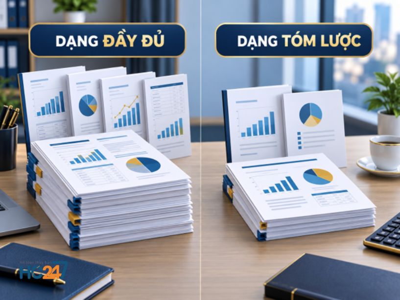 So sánh dạng đầy đủ và dạng tóm lược của báo cáo tài chính giữa niên độ