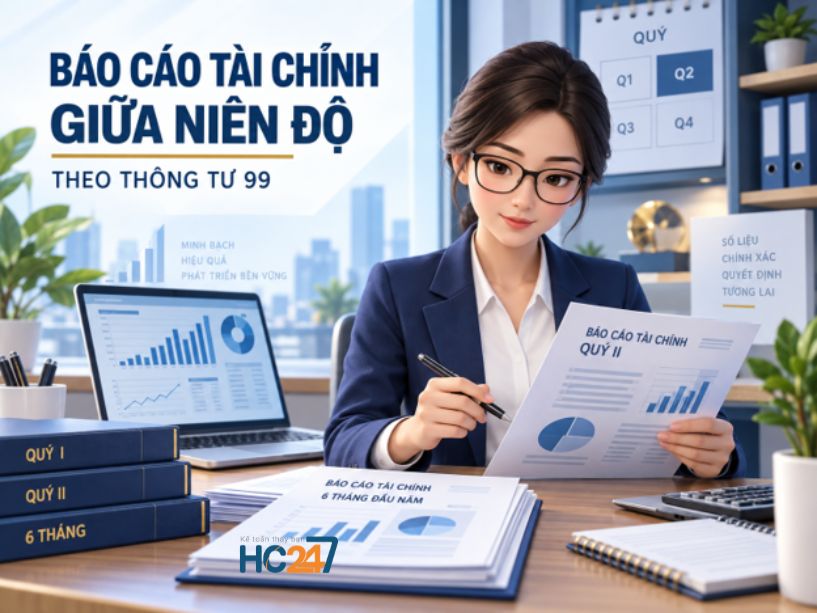 Kế toán lập báo cáo tài chính giữa niên độ theo Thông tư 99 cho quý và bán niên