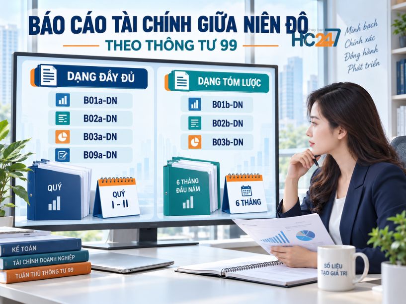 Báo cáo tài chính giữa niên độ theo Thông tư 99 gồm dạng đầy đủ và dạng tóm lược
