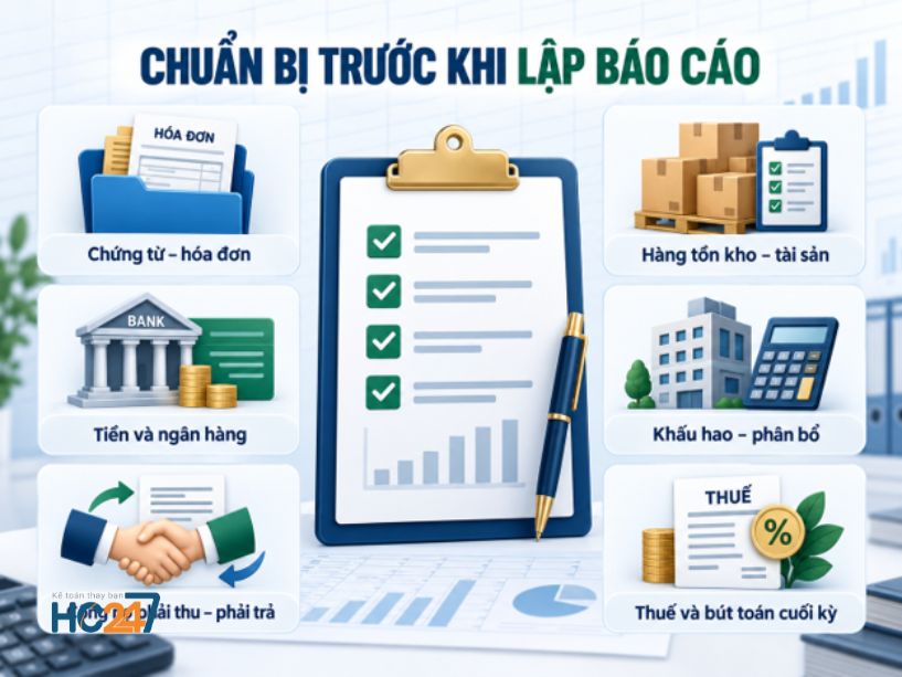 Các công việc cần chuẩn bị trước khi lập báo cáo tài chính theo Thông tư 99