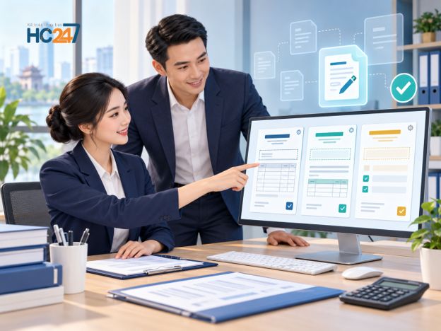 Doanh nghiệp thiết kế biểu mẫu chứng từ kế toán trên phần mềm