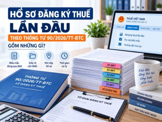 Hồ sơ đăng ký thuế lần đầu theo Thông tư 90/2026/TT-BTC gồm biểu mẫu giấy tờ nơi nộp và thời gian xử lý