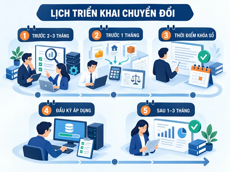 Lịch triển khai chuyển đổi kế toán từ Thông tư 200 sang Thông tư 99 theo 5 giai đoạn
