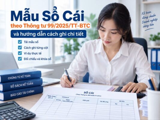 Mẫu Sổ Cái theo Thông tư 99/2025/TT-BTC và hướng dẫn cách ghi chi tiết với kế toán thực hành tại văn phòng