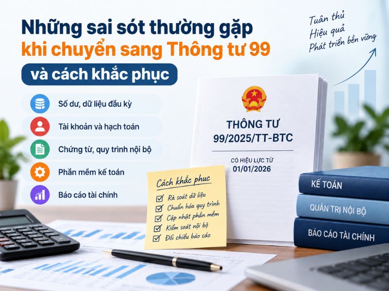 Những sai sót thường gặp khi chuyển sang Thông tư 99 và cách khắc phục
