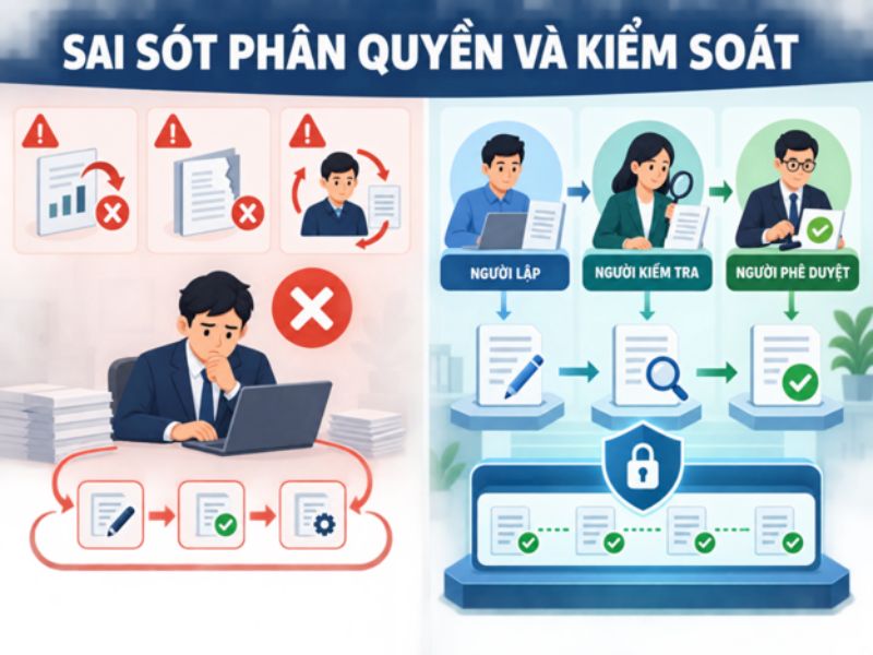 Sai sót phân quyền và kiểm soát nội bộ khi áp dụng Thông tư 99