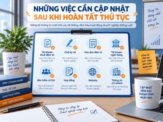 Cập nhật thông tin sau thủ tục thay đổi thông tin đăng ký thuế theo Thông tư 90