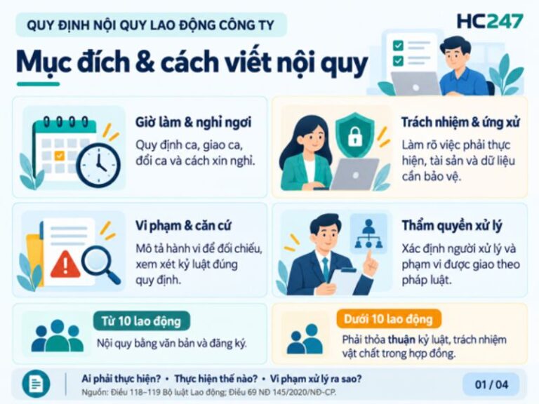 Quy định nội quy lao động công ty mới nhất 2026